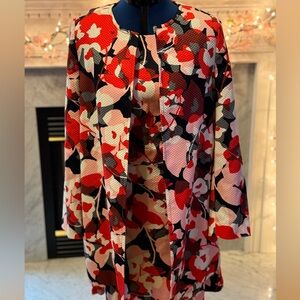 NWT The Limited (original store) A-Line dress & matching coat, floral, L/12